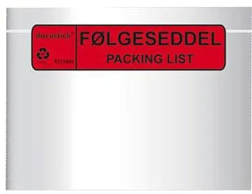Docustick Standard bolsa de guia de remessa autoadesiva c/ impressão C5 225 mm x 165 mm