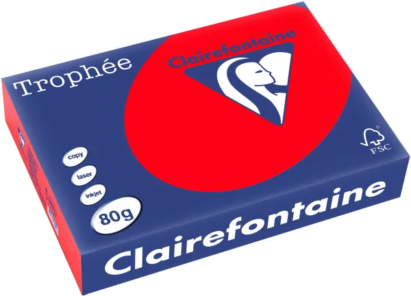 Q-connect Trophee papel para cópia A4 80g vermelho forte 500 folhas