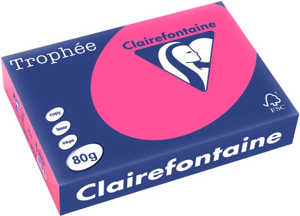 Q-connect Trophee papel para cópia A4 80g fluo rosa 500 folhas