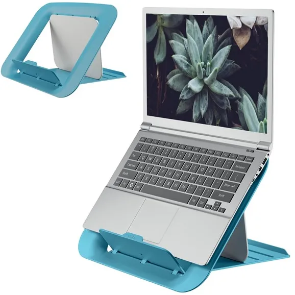 Leitz Ergo Cosy suporte ajustável para laptop, 80% plástico reciclado Azul Calmo